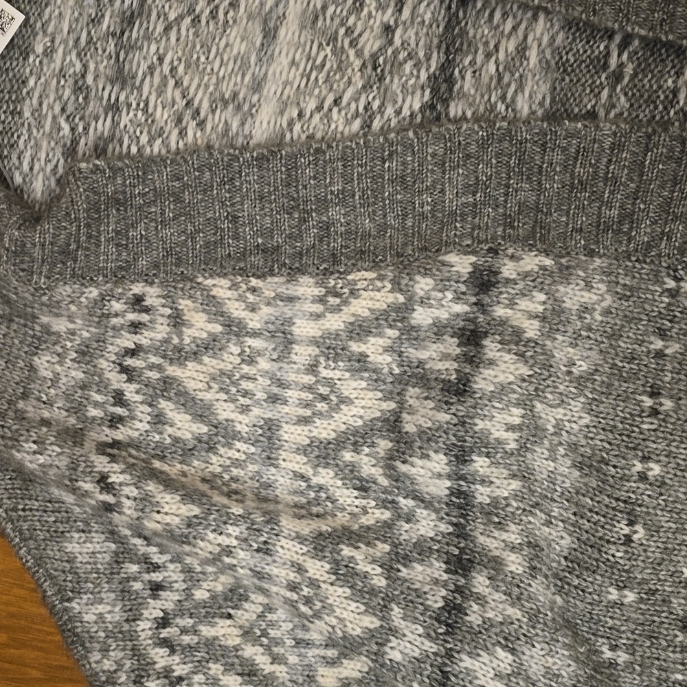 Oversized Fair Isle Open Cardigan - Picture 7 of 9